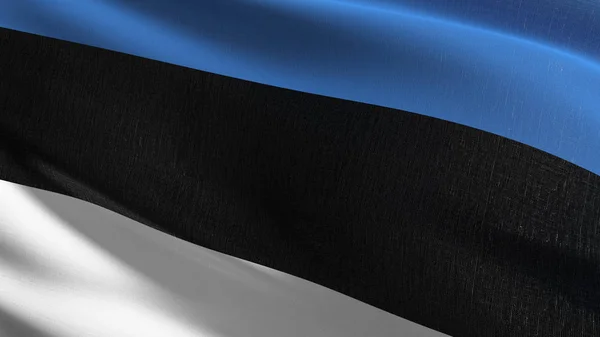 Estonia bandera nacional que sopla en el viento aislado. Pat oficial — Foto de Stock