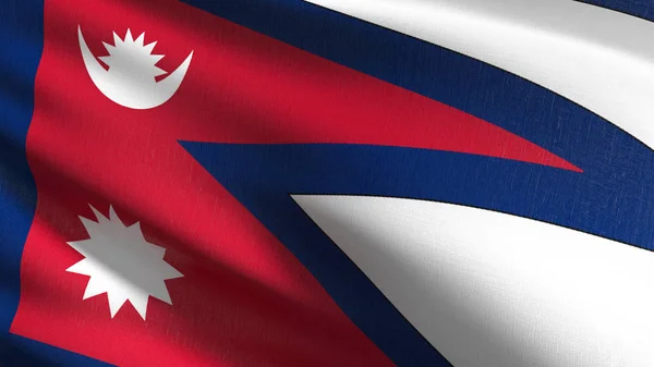 Nepal national flag blowing in the wind isolated. Official patri — Stock Photo, Image