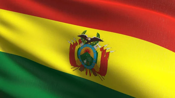 Bolivia national flag blowing in the wind isolated. Official pat — Stock Photo, Image