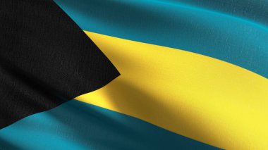 Bahamalar ulusal bayrak izole rüzgarda. Resmi pat