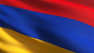 Ermenistan Ulusal bayrak izole rüzgarda. Resmi pat
