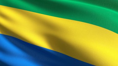 Gabon ulusal bayrak izole rüzgarda. Resmi patri