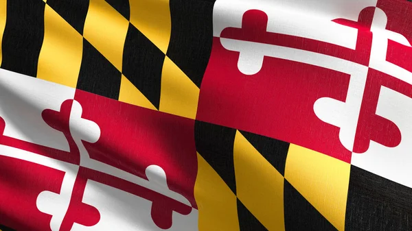 Maryland state flagge in den vereinigten staaten von amerika, usa, blowin — Stockfoto