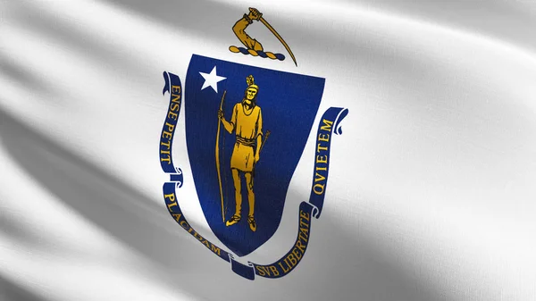 Massachusetts staatliche flagge in den vereinigten staaten amerika, usa, b — Stockfoto