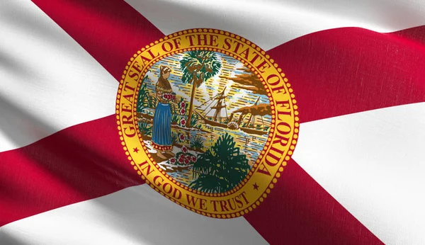 Florida state flag in The United States of America, USA, blowing