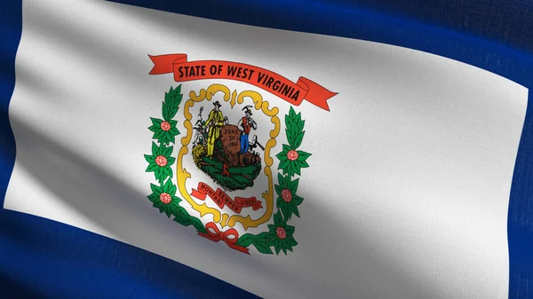 West Virginia state flag in The United States of America, USA, b — Stock Photo, Image