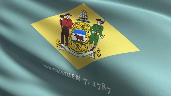 Delaware state flagga i The Amerikas förenta stater, Usa, blowin — Stockfoto