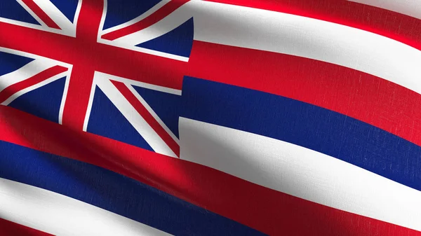 吹いて、アメリカ合衆国、アメリカ合衆国、ハワイ州旗 — ストック写真