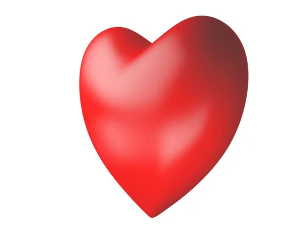 Coração vermelho isolado no fundo branco para o Dia dos Namorados ou nós — Fotografia de Stock