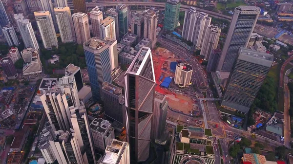 Vue aérienne de l'intersection à Kuala Lumpur Centre-ville, Malaisie . — Photo