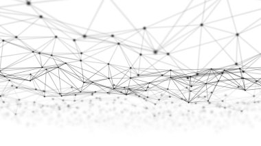 Dijital veri ve ağ bağlantı üçgen hatları ve ben yuvar