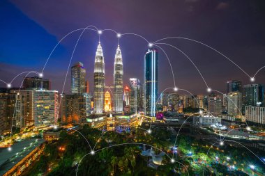 Dijital ağ bağlantı hatları, Kuala Lumpur Şehir merkezinde, Malay