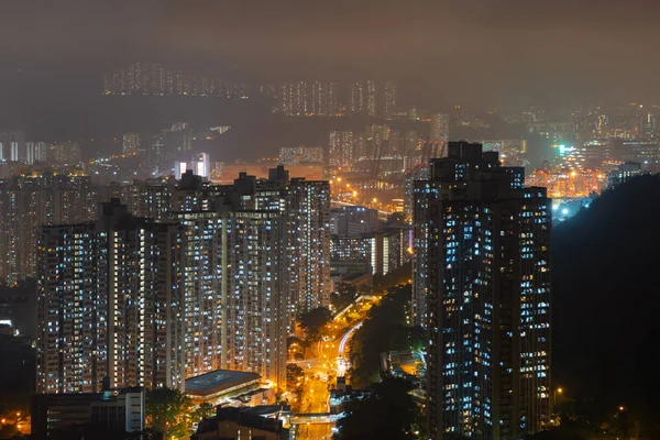 Vista aérea de la intersección en Sham Shui Po, Shek Kip Mei, Hong — Foto de Stock