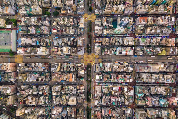 Aerial view of intersections or junctions in Sham Shui Po, Shek — Stock Photo, Image