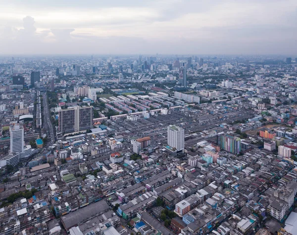 Aerial view of Rama 9 road, New CBD, Bangkok Downtown, Thailand. — Stock Photo, Image