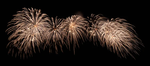 International fireworks festival display at night. Variety of co — Stock Photo, Image