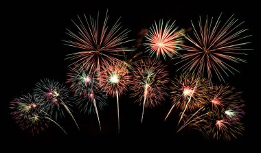 Uluslararası havai fişek festivali gece gösterisi. Co çeşitliliği