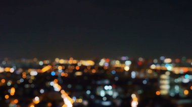 Işıklar ile şehirde gökdelen binaların Bokeh arka plan, Bl