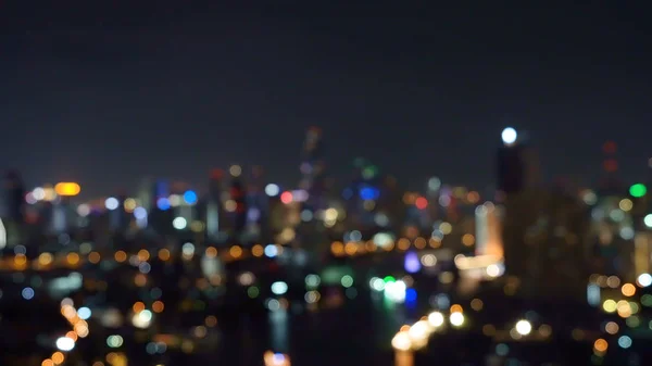 Bokeh fundo de edifícios arranha-céus na cidade com luzes, Bl — Fotografia de Stock