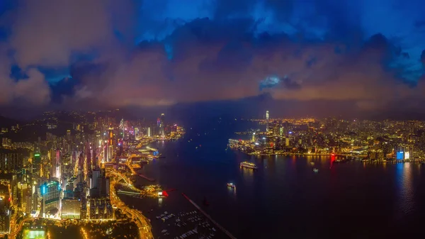 Veduta aerea del centro di Hong Kong, Repubblica di Cina. Finanziamento — Foto Stock