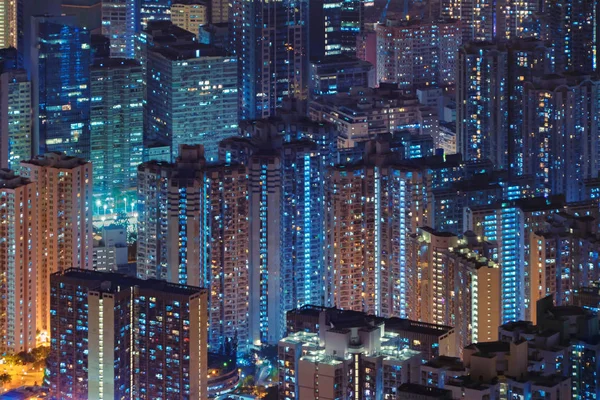 Flyg foto över Hong Kong Downtown, Republiken Kina. Finansiella — Stockfoto