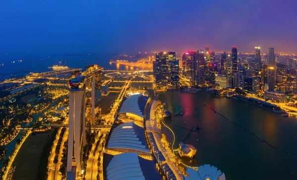 Vista aérea del centro de Singapur. Distrito financiero y busine —  Fotos de Stock