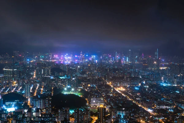 Vue aérienne du centre-ville de Hong Kong, République de Chine. Ressources financières — Photo