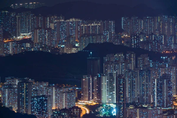 Εναέρια θέα του Χονγκ Κονγκ κέντρο, Δημοκρατία της Κίνας. Οικονομική — Φωτογραφία Αρχείου