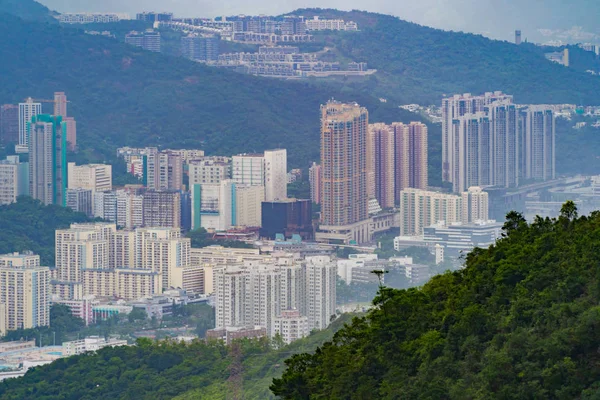 Aerial view of Hong Kong Downtown, republic of china. Financial — Stock Photo, Image