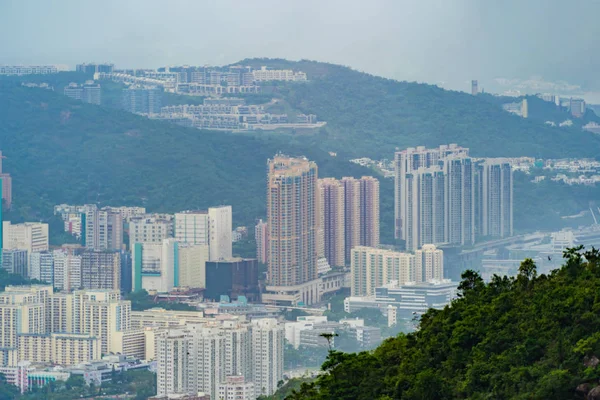 Aerial view of Hong Kong Downtown, republic of china. Financial — Stock Photo, Image