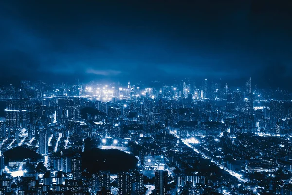 Vue aérienne du centre-ville de Hong Kong, République de Chine. Ressources financières — Photo