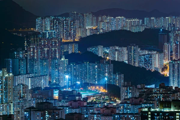 Letecký pohled na Hongkong v Čínské lidové republice. Finanční — Stock fotografie