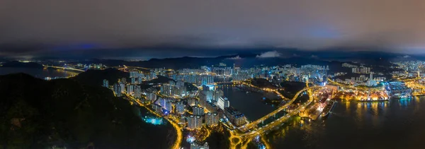 Vedere aeriană a Hong Kong Downtown, Republica China. Financiar — Fotografie, imagine de stoc