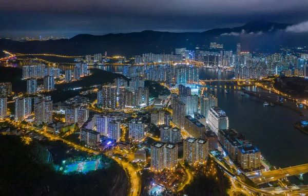 Aerial view of Hong Kong Downtown, Republic of China. Financial — Stock Photo, Image