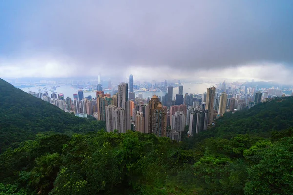 홍콩 다운 타운, 중국의 공중 보기. 금융 — 스톡 사진