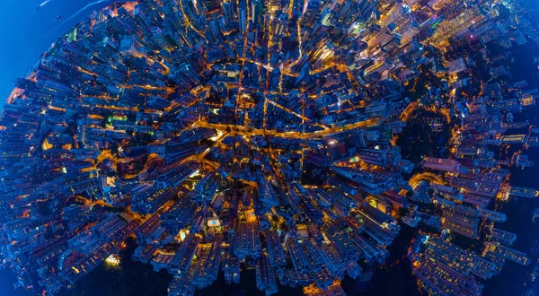 Widok z góry na Hong Kong Downtown, Republika Chińska. Financ — Zdjęcie stockowe