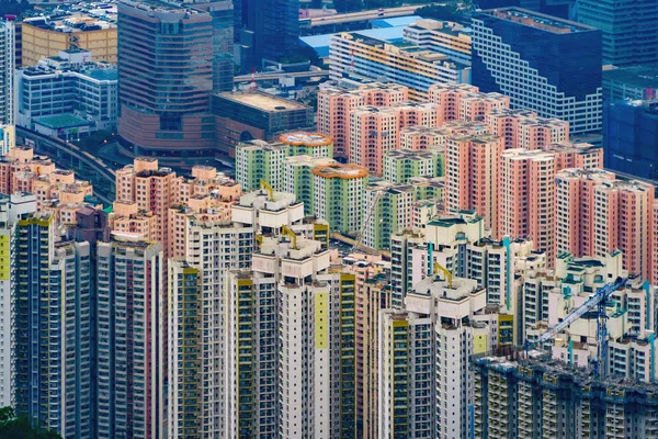 Antenn utsikt över Hong Kongs centrum, Republiken Kina. Finans — Stockfoto