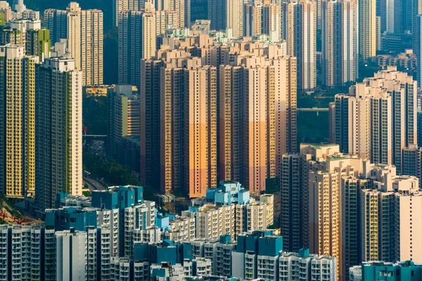 Antenn utsikt över Hong Kongs centrum, Republiken Kina. Finans — Stockfoto