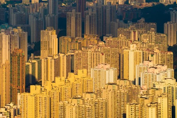 Bovenaanzicht van de luchtfoto van Hong Kong Downtown, Republiek China. Financ — Stockfoto