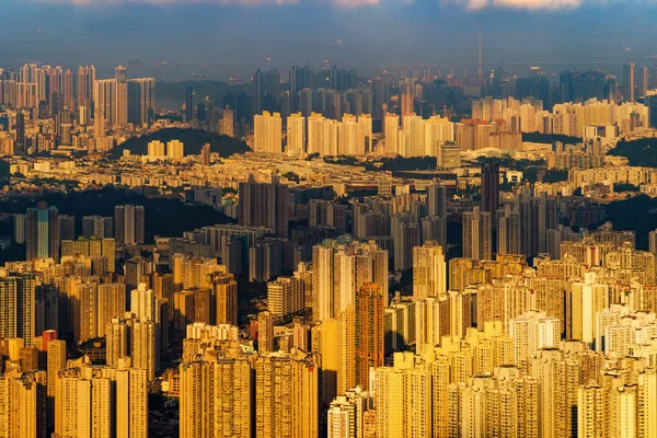 Widok z góry na Hong Kong Downtown, Republika Chińska. Financ — Zdjęcie stockowe