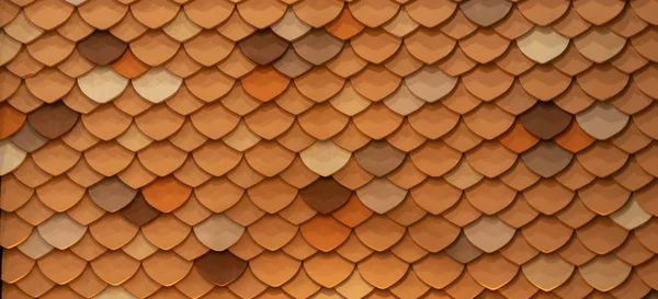 Mosaïque orange cercle ou carreaux de peau de poisson sur le toit ou mur decorati — Photo