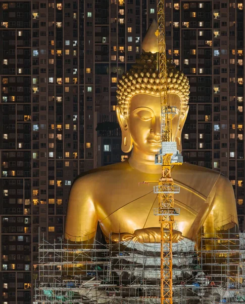 Bouddha Géant Dans Temple Wat Paknam Phasi Charoen Dans District — Photo