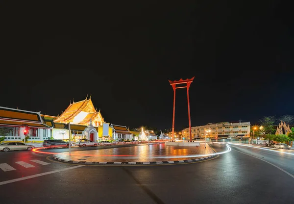 Giant Swing São Ching Cha Monumento Com Wat Suthat Templo — Fotografia de Stock