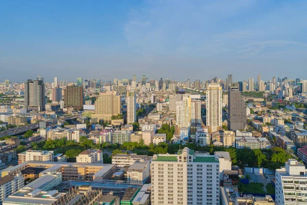 Bangkok Şehir Merkezi Skyline Havadan Görüntüsü Tayland Finansal Bölge Asya — Stok fotoğraf