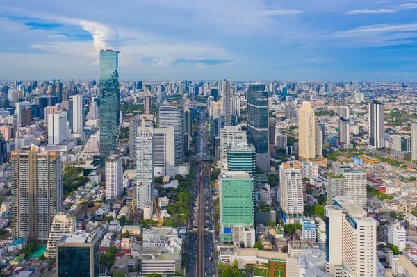 Bangkok Şehir Merkezinin Skyline Daki Karayolu Manzarası Tayland Finansal Bölge — Stok fotoğraf