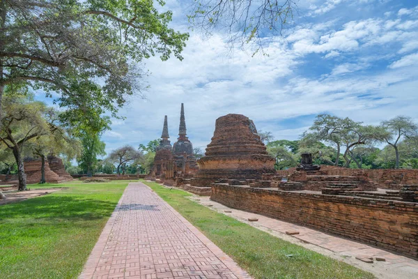 Staré Zříceniny Chrámu Provincii Phra Nakhon Ayutthaya Poblíž Bangkoku Thajsku — Stock fotografie