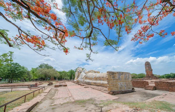 Tayland Bangkok Yakınlarındaki Phra Nakhon Ayutthaya Ilindeki Eski Bir Tapınağın — Stok fotoğraf