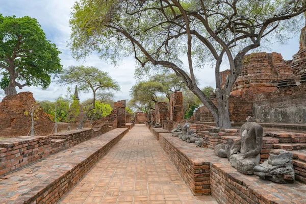 Oude Ravages Van Een Tempel Phra Nakhon Ayutthaya Provincie Nabij — Stockfoto