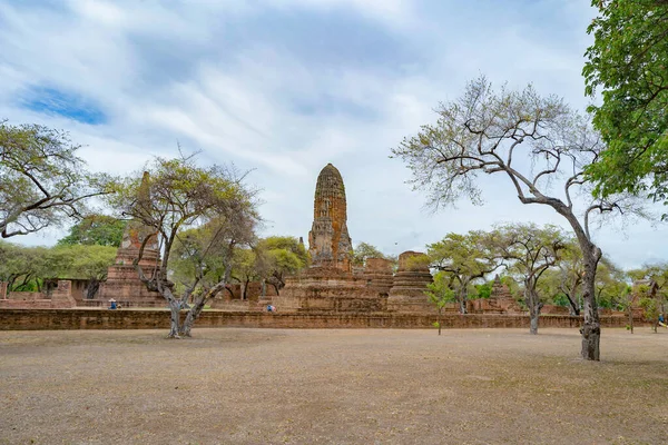 Tayland Bangkok Yakınlarındaki Phra Nakhon Ayutthaya Ilindeki Eski Bir Tapınağın — Stok fotoğraf