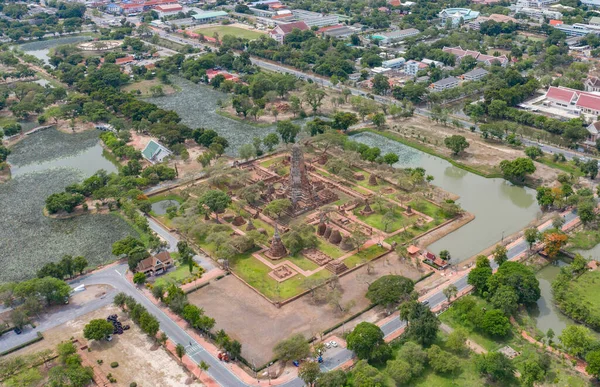 Vista Aérea Superior Templo Província Ayutthaya Sukhothai Perto Cidade Bangkok — Fotografia de Stock